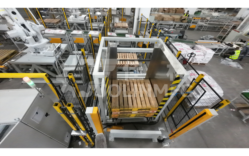 編織袋類(lèi)產(chǎn)品用自動(dòng)碼垛裹膜生產(chǎn)線